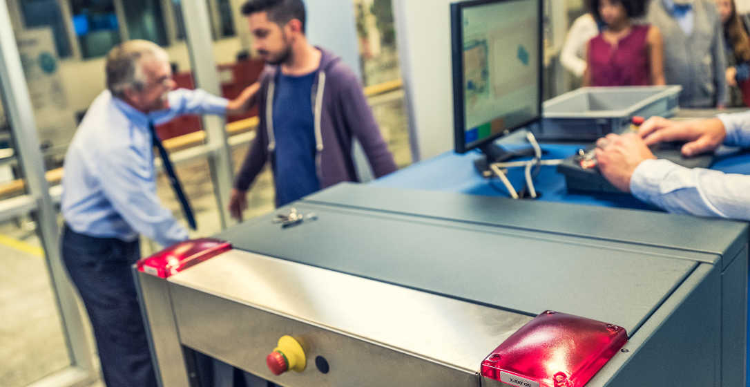 Airline security check before boarding