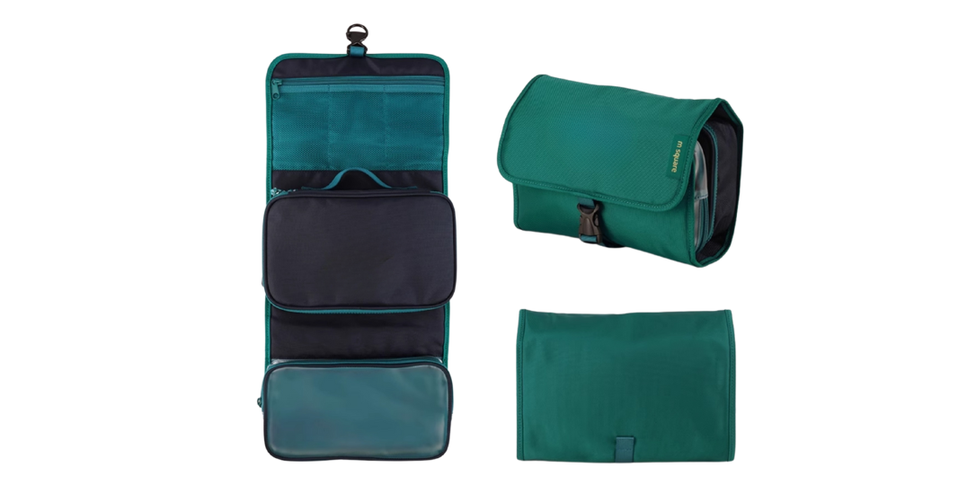 Green toiletry bag