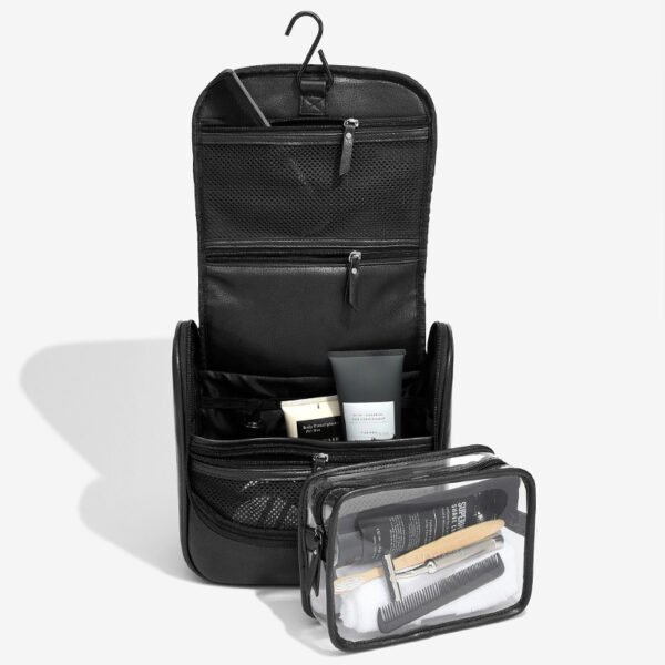 Manufacturers Custom With Logo Large Waterproof Hanging Travel Vegan Pu Leather Wash Toilet Dopp Kit Toiletry Bags for Men Women