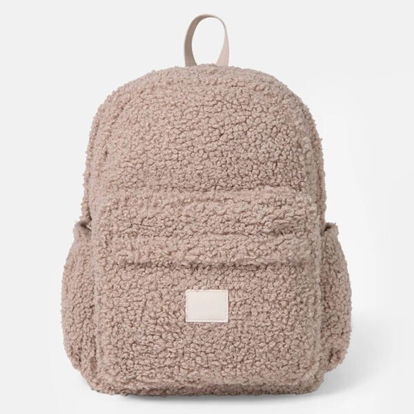 Manufacturers Custom With Logo Small Mini Cute Kawaii Soft Teddy Fleece Plush Backpack for Children Kids School Boys Girls